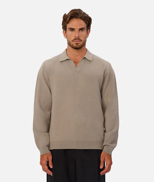 INDUSTRIE - THE WYNSLOW POLO  KNIT - SEA GRASS