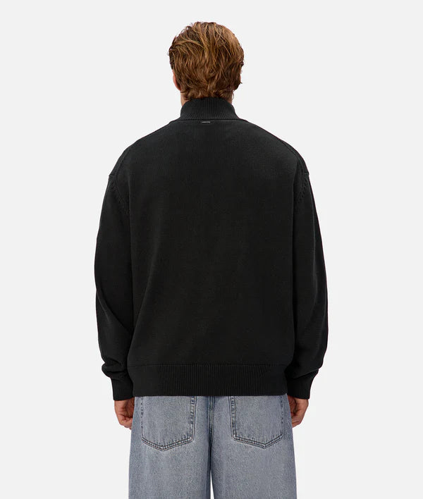 INDUSTRIE - THE MARINE ZIP NECK KNIT PINE