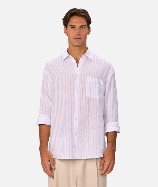 Industrie - The Baptiste L/S Shirt WHITBLUE