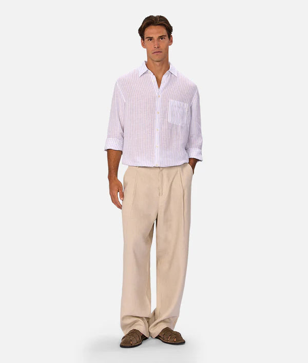 Industrie - The Baptiste L/S Shirt WHITBLUE