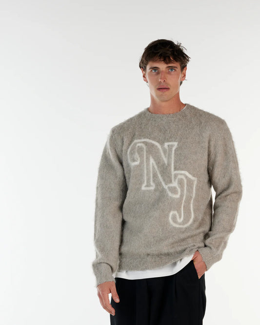 NANA JUDY - Archer Knitted Crew LIGHT GREY