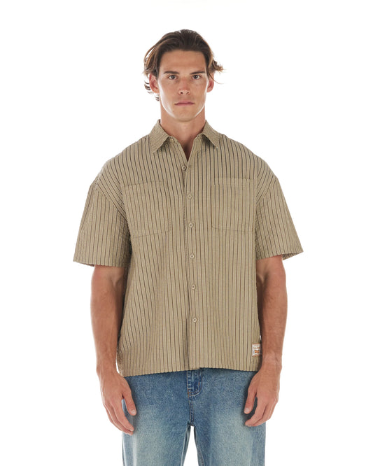 Nana Judy - Victor S/S SHIRT BROWN STRIPE