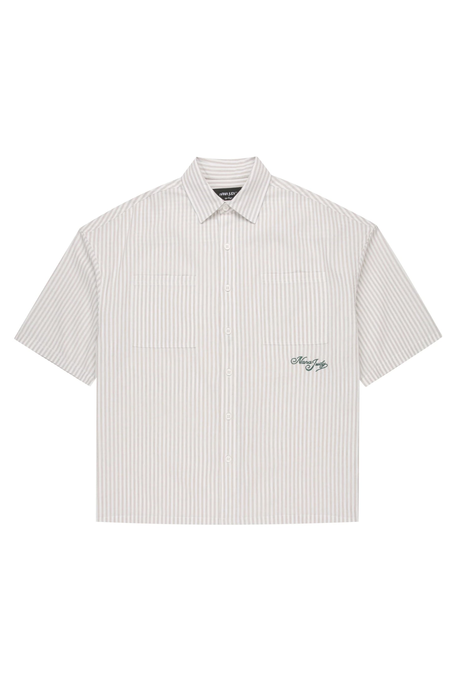 NANA JUDY -THEO SS SHIRT - BEIGE BONE STRIPE