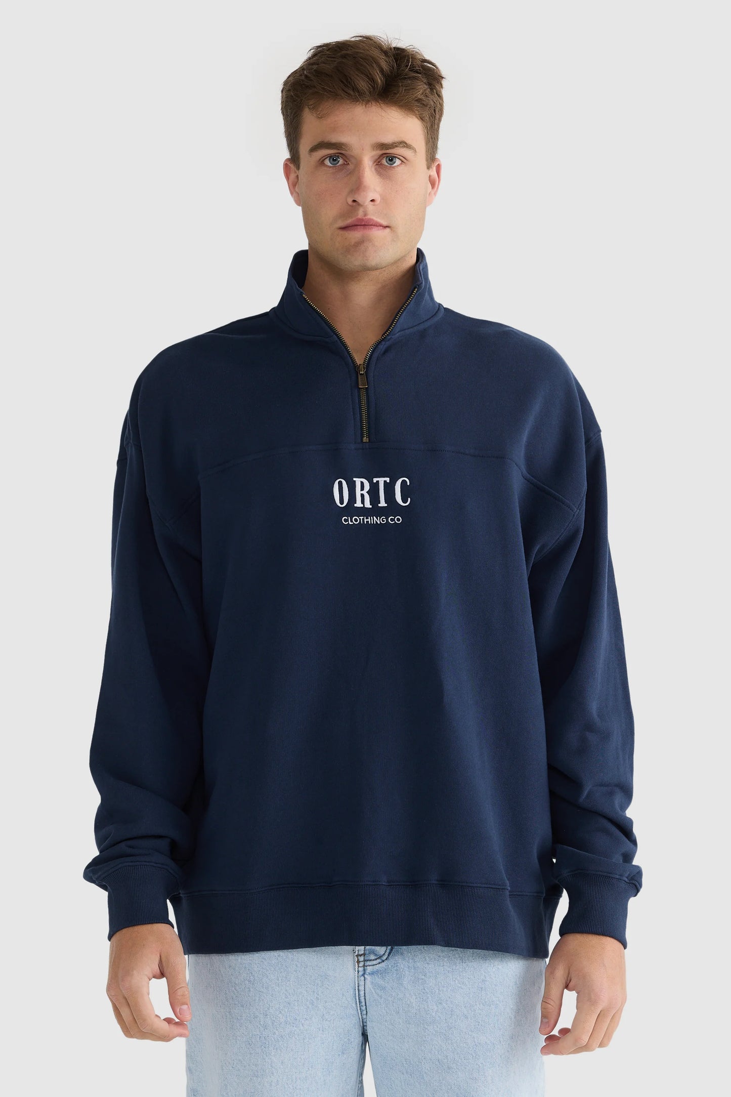ORTC - Oversized Logo Quarter Zip NAVY