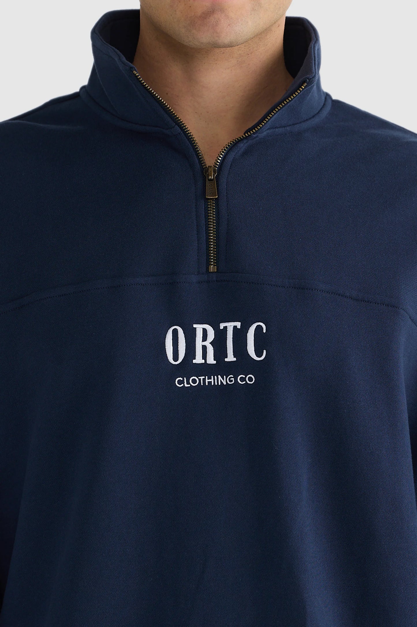 ORTC - Oversized Logo Quarter Zip NAVY