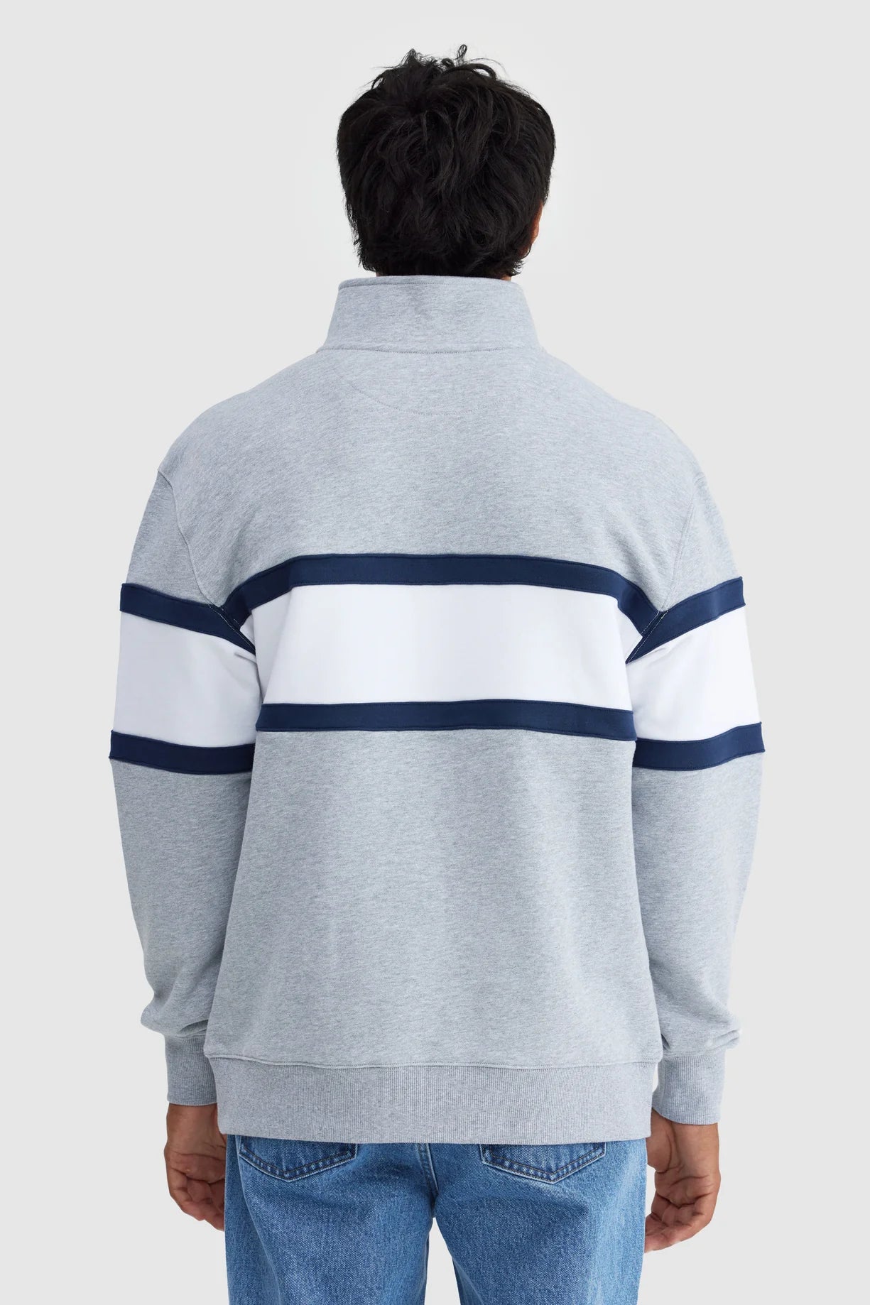 ORTC - Triple Panel Quarter Zip Grey Marle & white