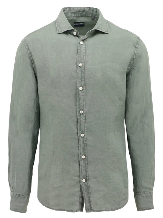 DANIEL HECHTER LINEN SHIRT - OLIVE