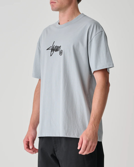S/DOUBLE - SMALL STOCK SS TEE - BLUE GREY