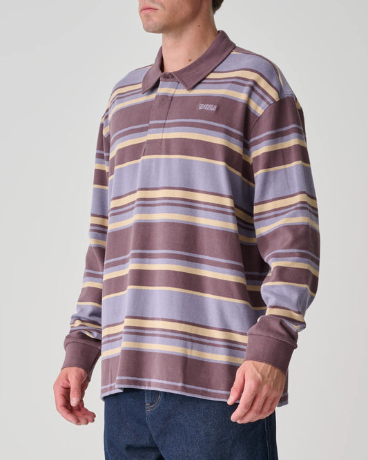 S/DOUBLE - PEACH STRIPE RUGBY - PLUM