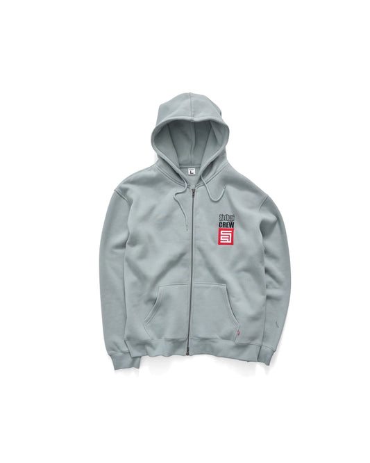 SDOUBLE - CREW ZIP THROUGH -BLUE GREY