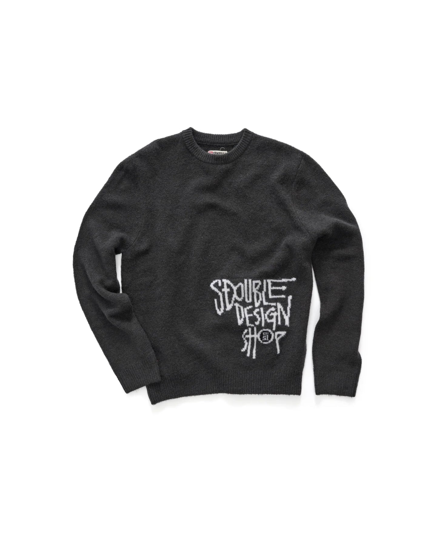 S/DOUBLE - PLACEMENT KNIT SWEATER - CHARCOAL