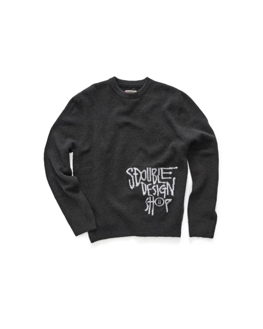 S/DOUBLE - PLACEMENT KNIT SWEATER - CHARCOAL