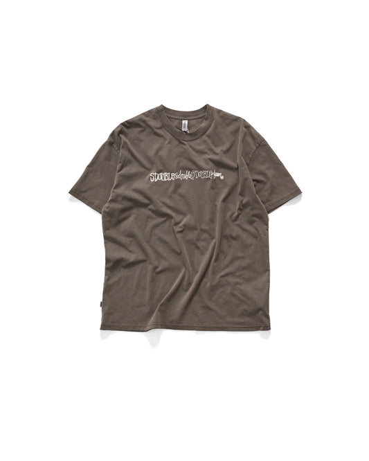 S/DOUBLE - Script Stack Tee WASHED BROWN
