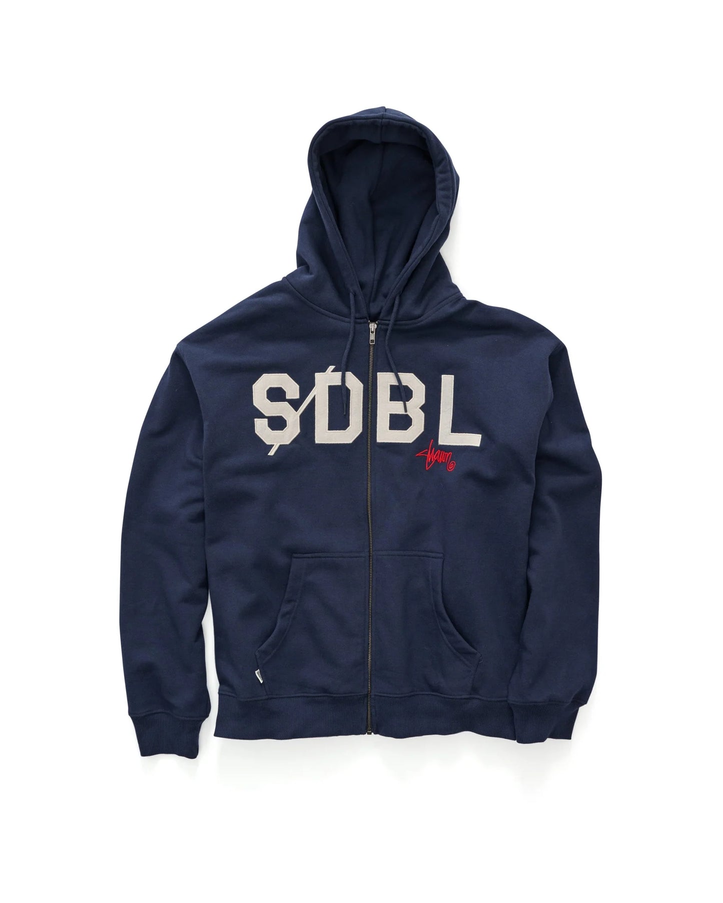 S/DOUBLE - Applique Zip Thru Hood NAVY