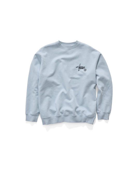 S/DOUBLE - ROOTS DOT CREW WASHED BABY BLUE
