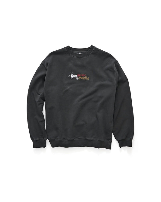 S/DOUBLE - WWO Crest Crew WASHED BLACK