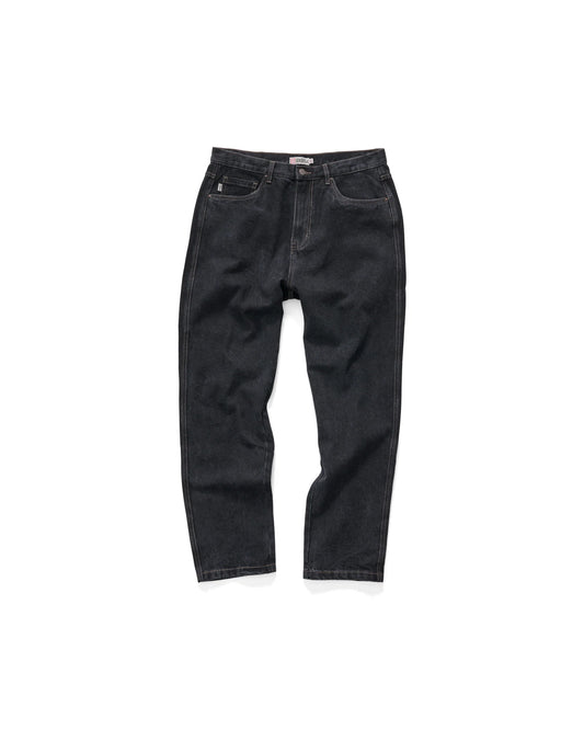 S/DOUBLE - EMB DENIM STANDARD JEAN  BLACK WASH