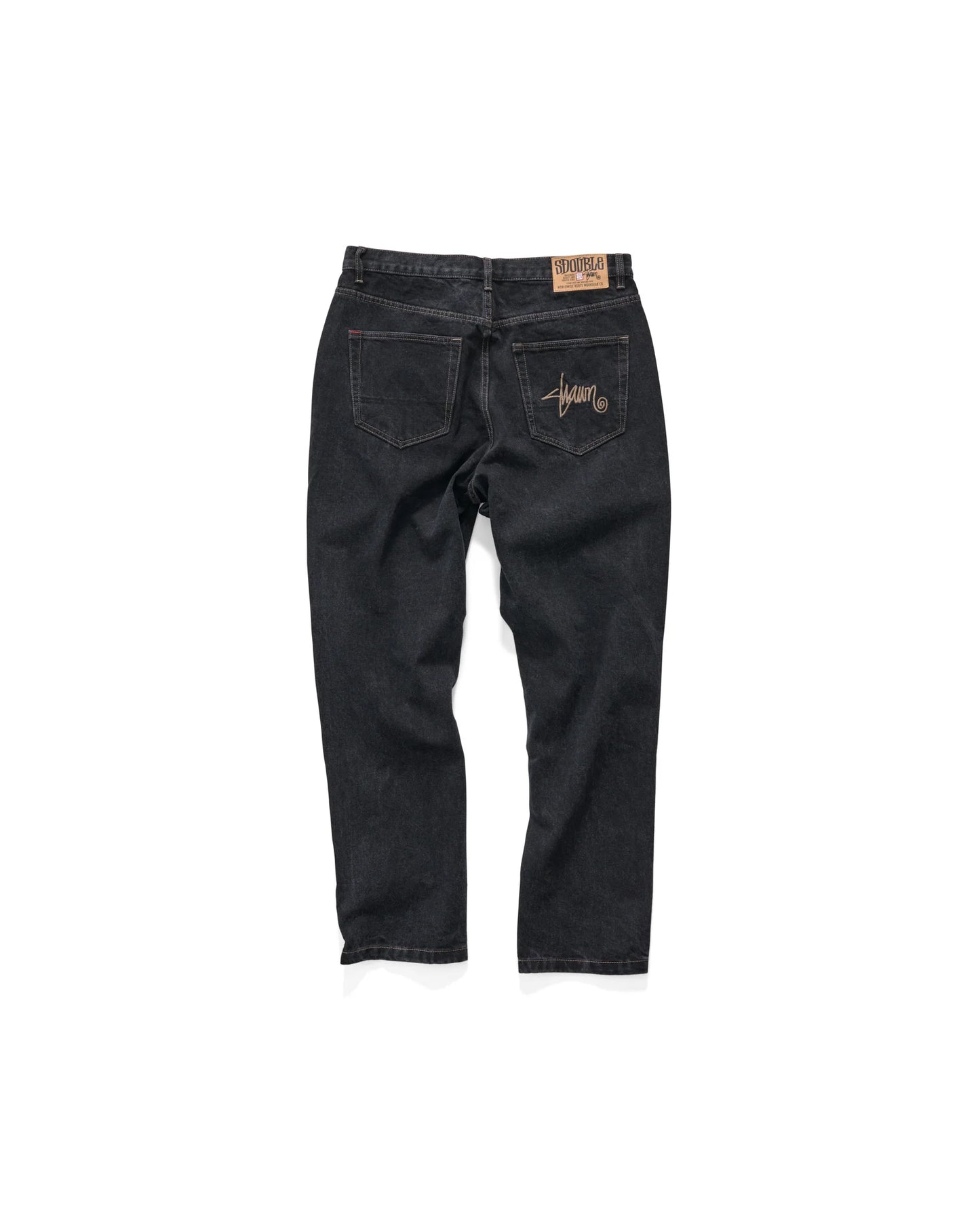 S/DOUBLE - EMB DENIM STANDARD JEAN  BLACK WASH