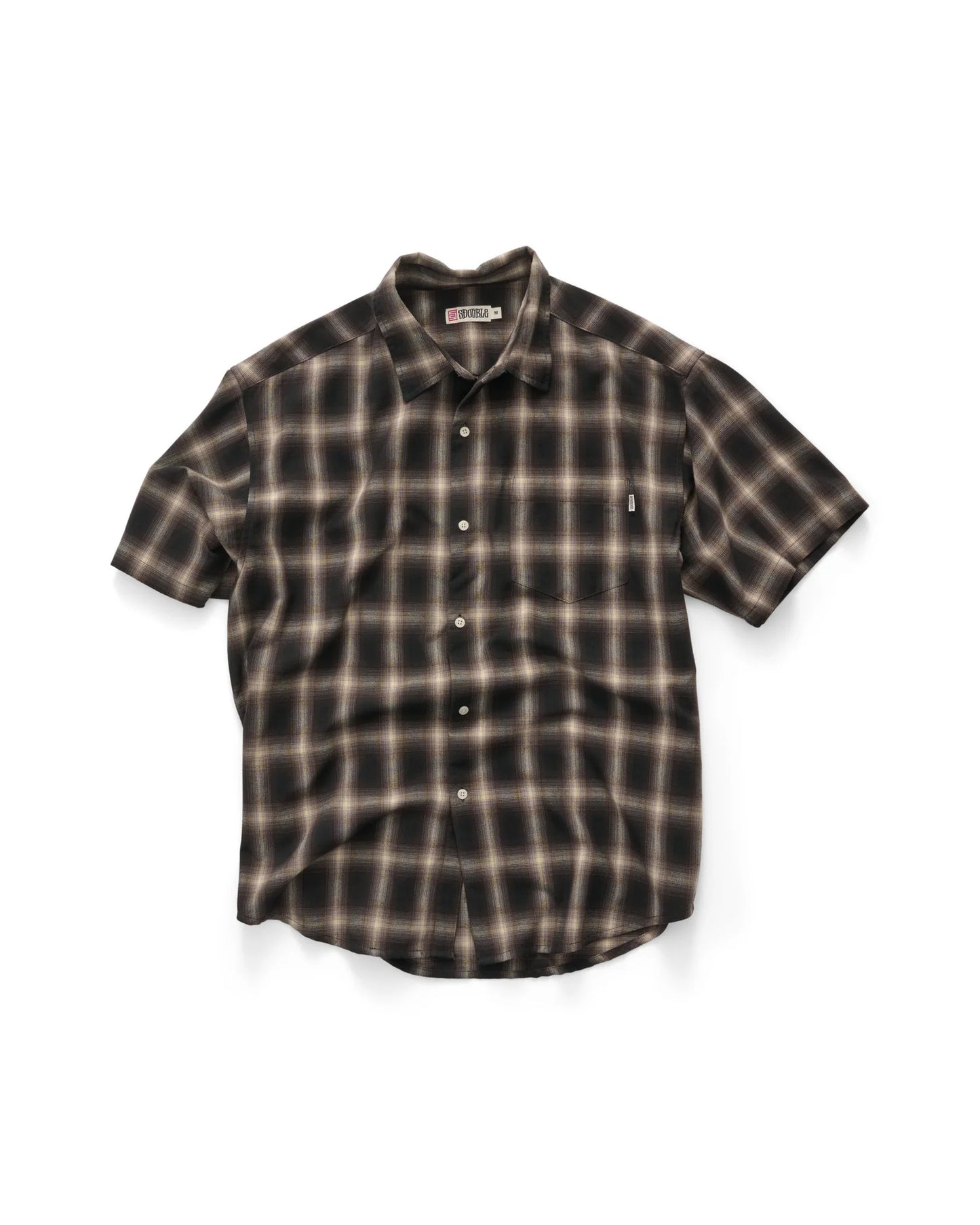 S DOUBLE - hixon plaid ss summer shirt - BORDEAUX