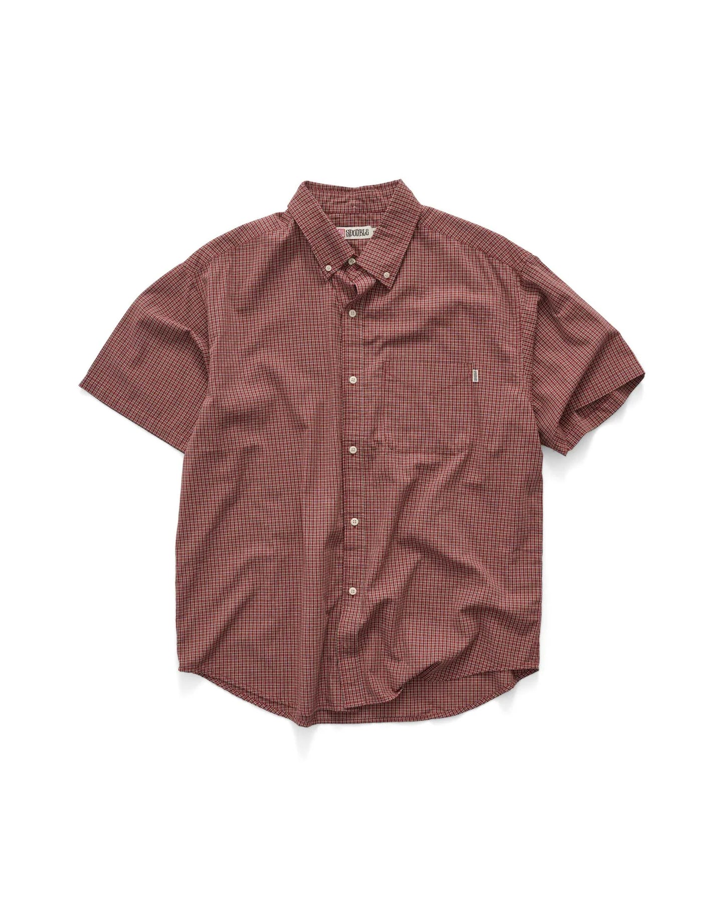 S/DOUBLE - Test Plaid SS Classic Shirt COPPER