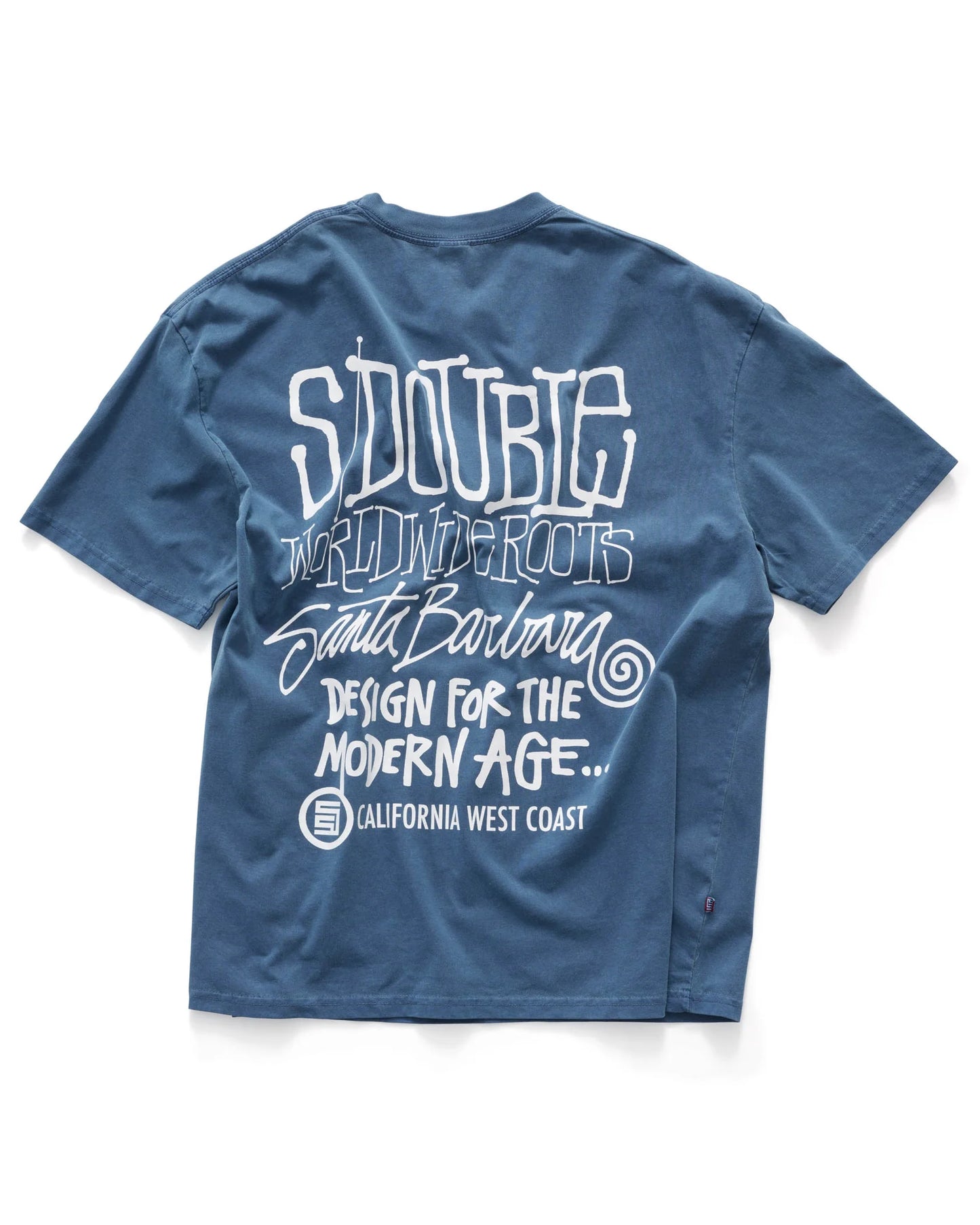 S/DOUBLE - west coast T-shirt  PIGMENT WARM BLUE
