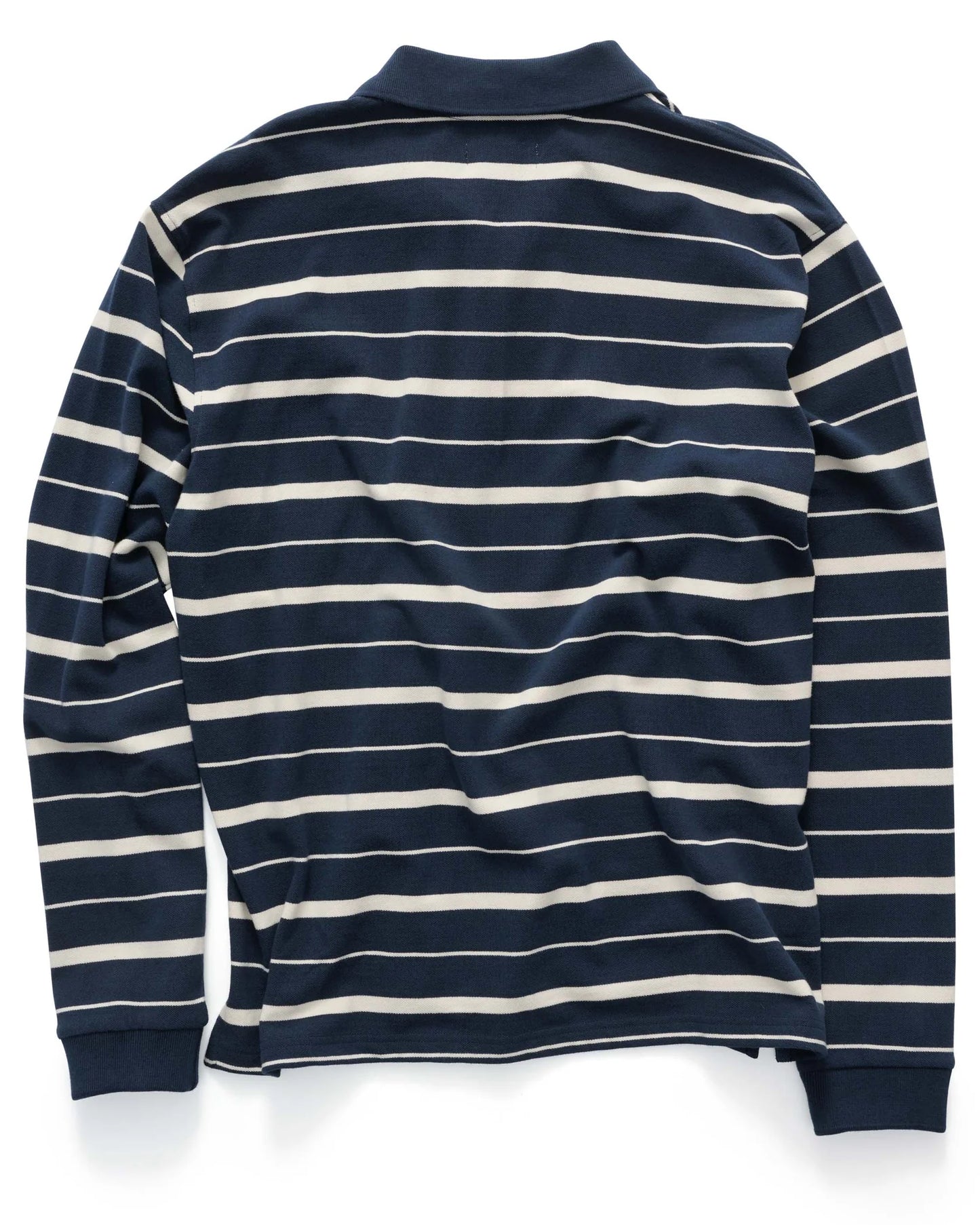 S/DOUBLE - stripe LS polo NAVY