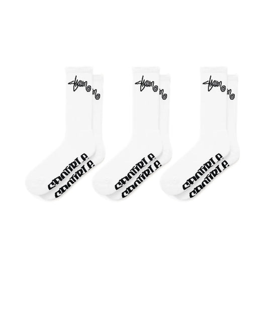 S/DOUBLE - Standard Shawn Sock 3pk WHITE