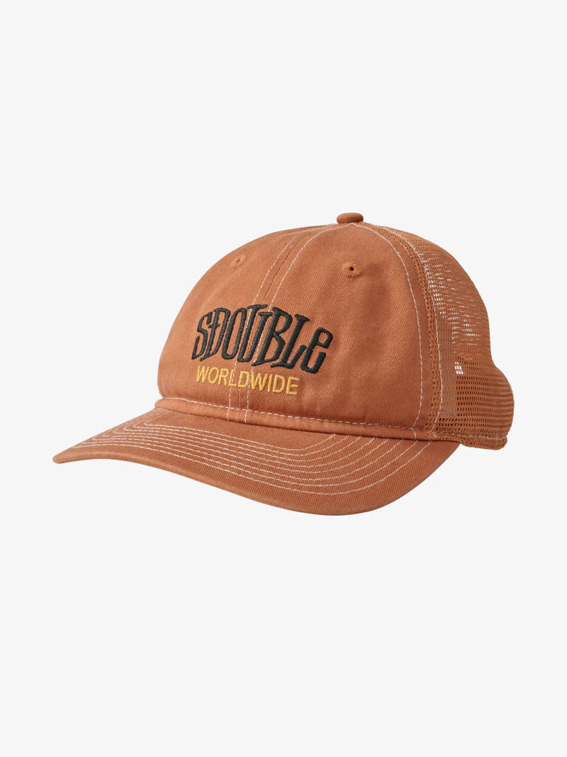 S/DOUBLE - World wide Relaxed Trucker Hat CLAY