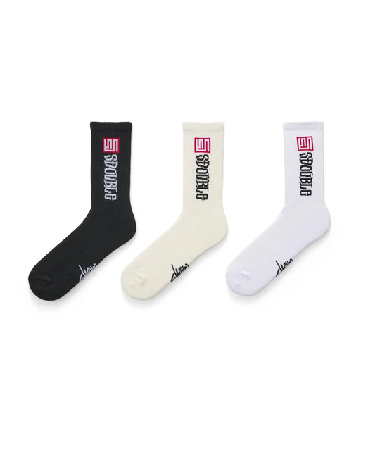 S/DOUBLE - S Cube Mid Block SOCK 3PK