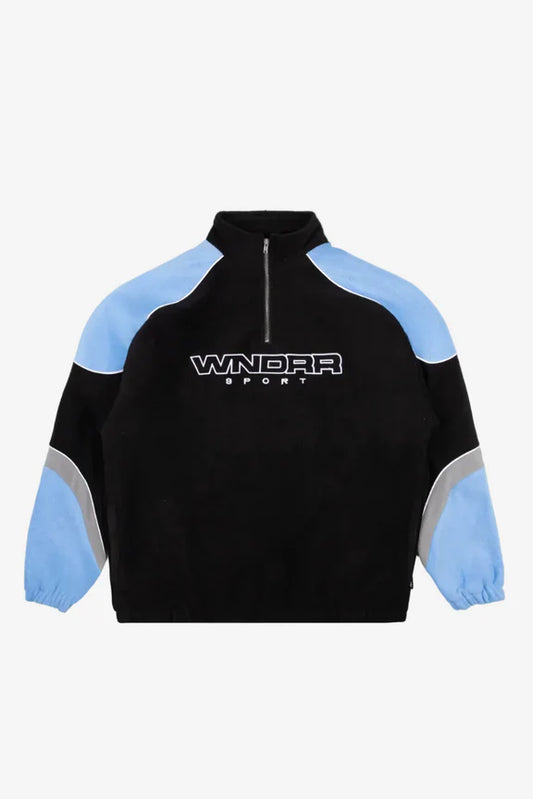 WNDRR - Kickoff 1/4 Zip Polar Fleece Sweat BLACK/BLUE