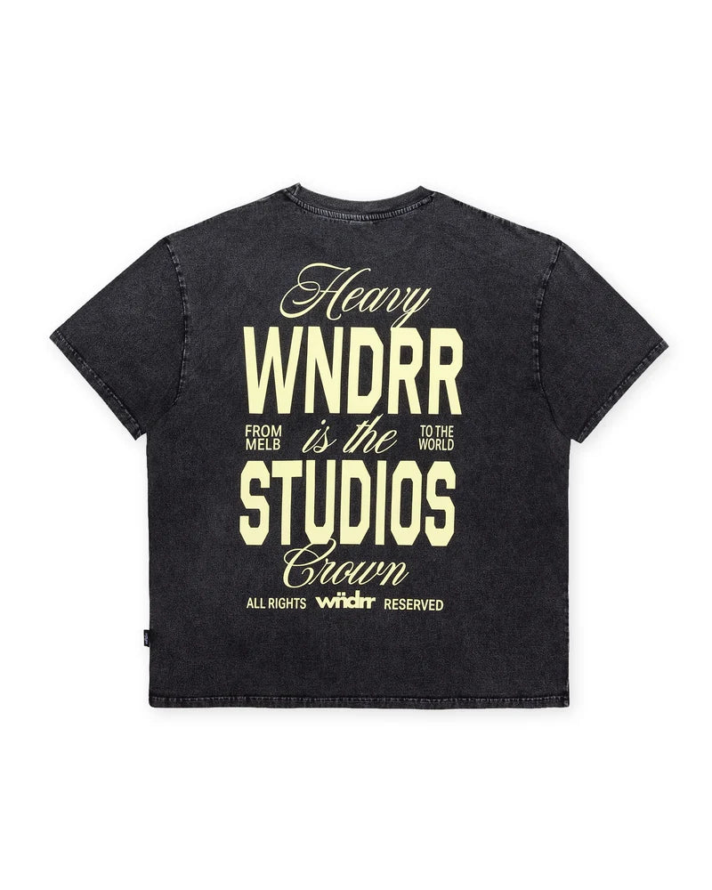 WNDRR- HIGHBORN BOX FIT TEE - WASHED BLACK