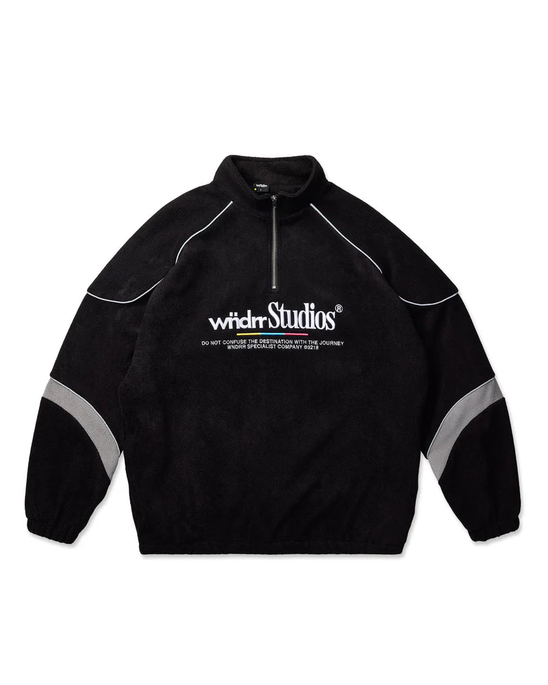 WNDRR - collective 1/4 zip polar fleece sweat- BLACK