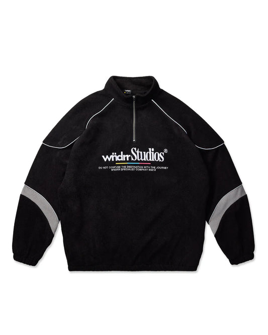 WNDRR - collective 1/4 zip polar fleece sweat- BLACK