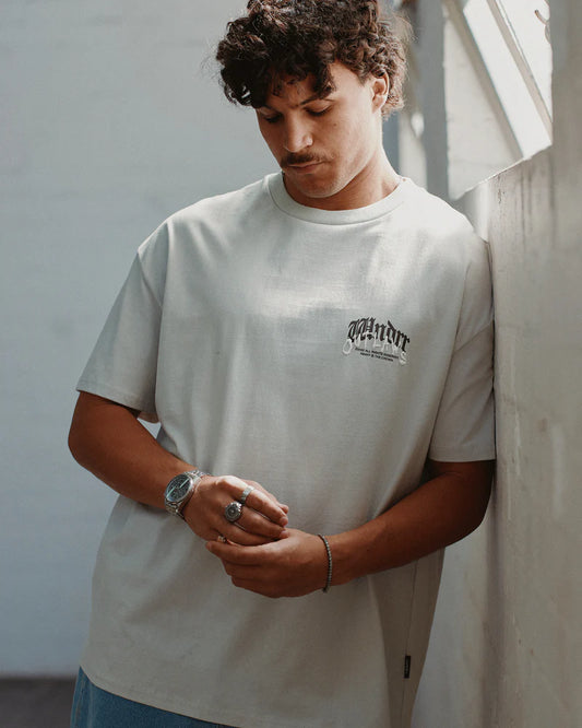 WNDRR- RENEGADE BOX FIT TEE - OYSTER