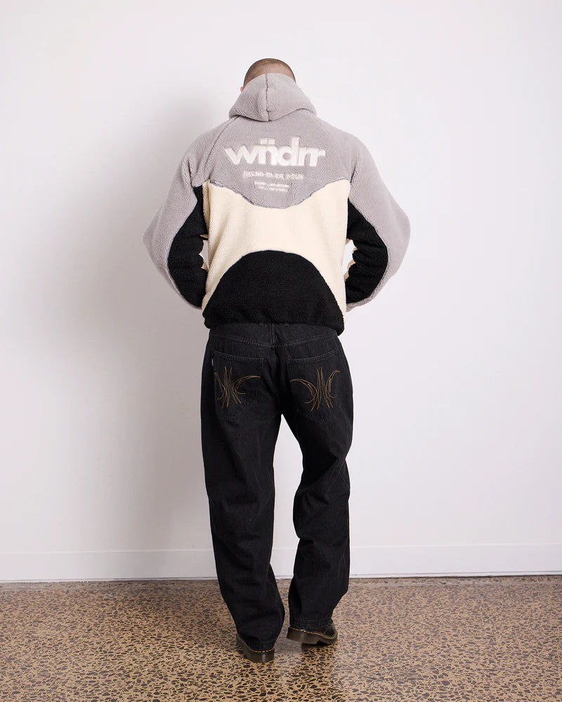 WNDRR - The world fleece jacket - GREY /BLACK