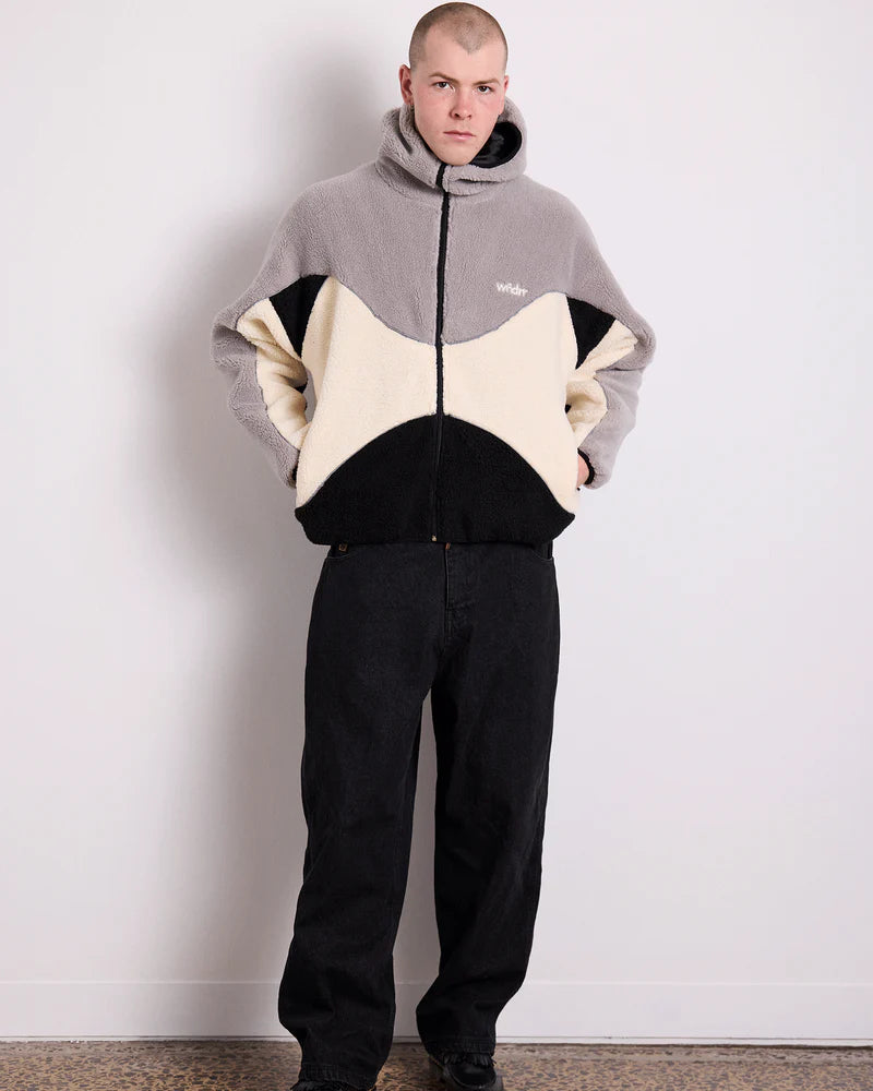 WNDRR - The world fleece jacket - GREY /BLACK