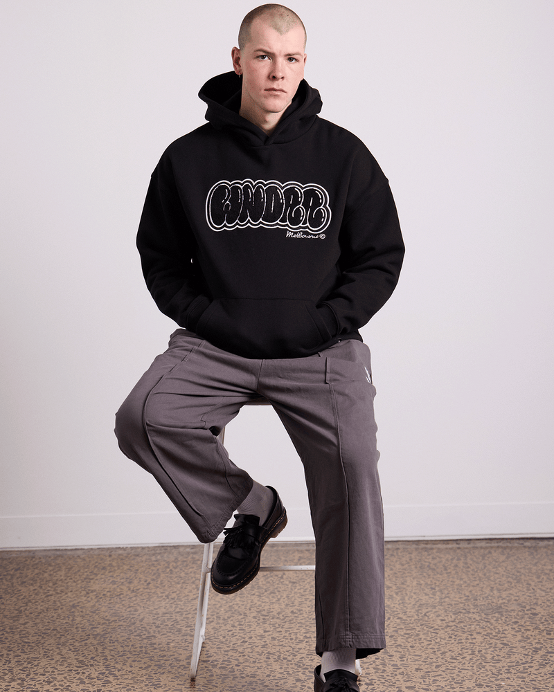 WNDRR- Bliss hood sweat - BLACK/BLACK