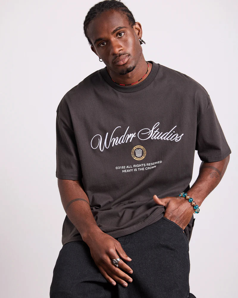 WNDRR - VITA NOVA Box Fit TEE FADED BLACK