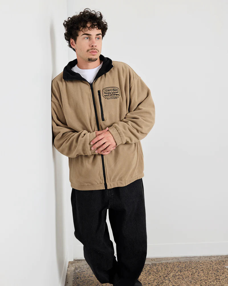 WNDRR - Le Monde Reversible Fleece Jacket BLACK/MOON GREY