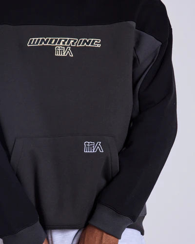 WNDRR- SHOJI PANEL HOOD SWEAT - BLACK
