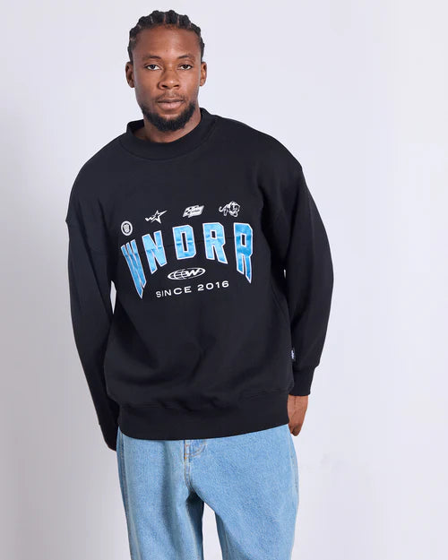 WNDRR- HASHI CREW SWEAT -BLACK