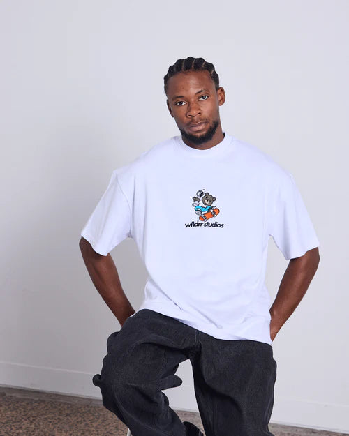 WNDRR- SK8 HEAVY WEIGHT TEE - WHITE