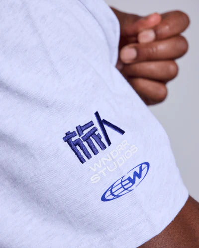 WNDRR- Hashi box fit tee - WHITE MARLE