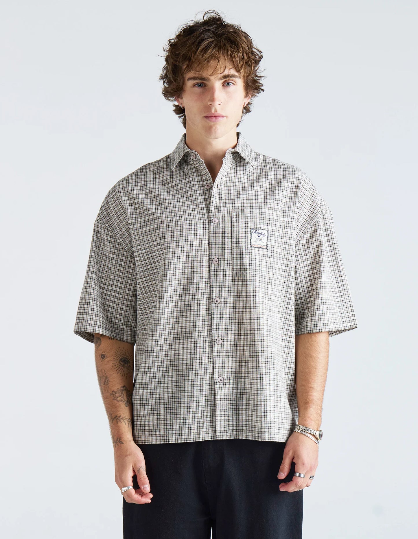 NANA JUDY - Harvey ss shirt WHITE PLAID