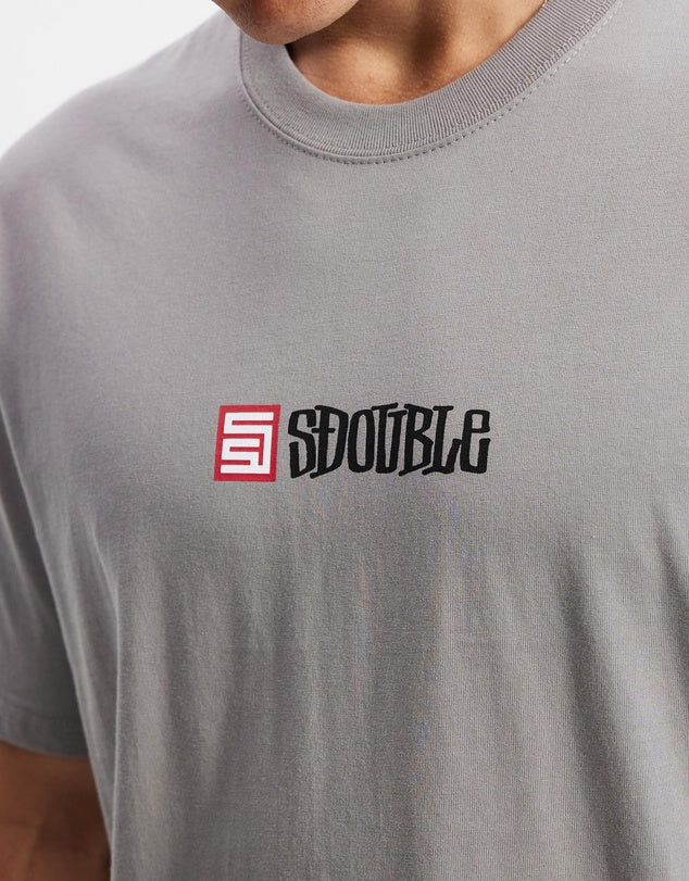 S/DOUBLE - S Cube Mid Block SS TEE STEEL GREY
