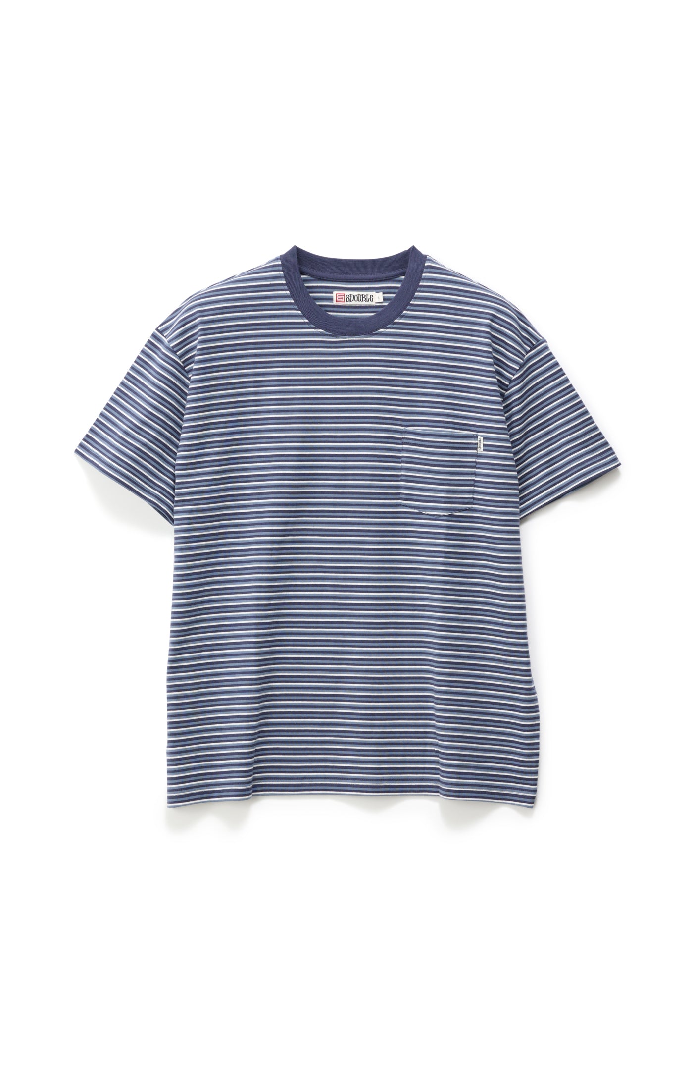 S/DOUBLE - Baby Stripe SS Pocket Tee NAVY