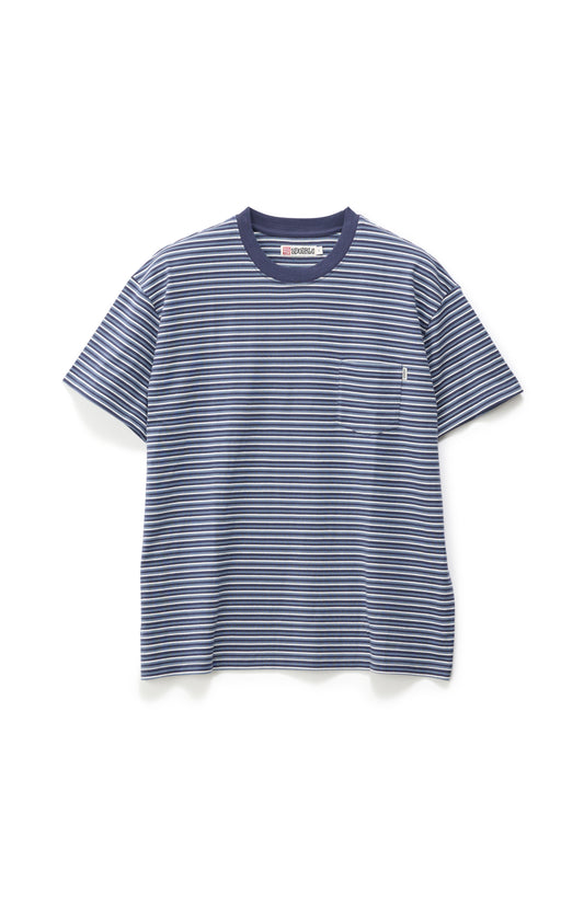 S/DOUBLE - Baby Stripe SS Pocket Tee NAVY